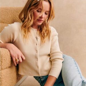 Sezane Kylie Cardigan in cream size S